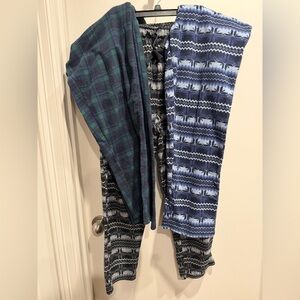 Men's Plaid Pajama Pants- Blue, Gray and Black. Pre-Loved.
